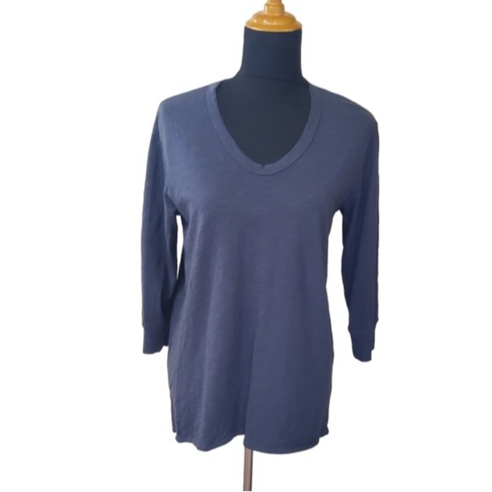 Wilt Asymmetrical Knit Tee Top S Navy Blue New